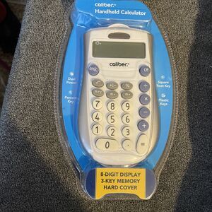 Caliber Handheld Calculator 8 Digit Display with cover & 3-key memory. NEW